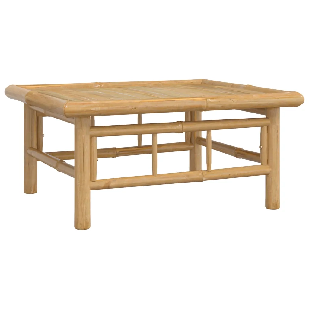 Set Salotto da Giardino 7pz con Cuscini Bianco Crema in Bambù 3155198