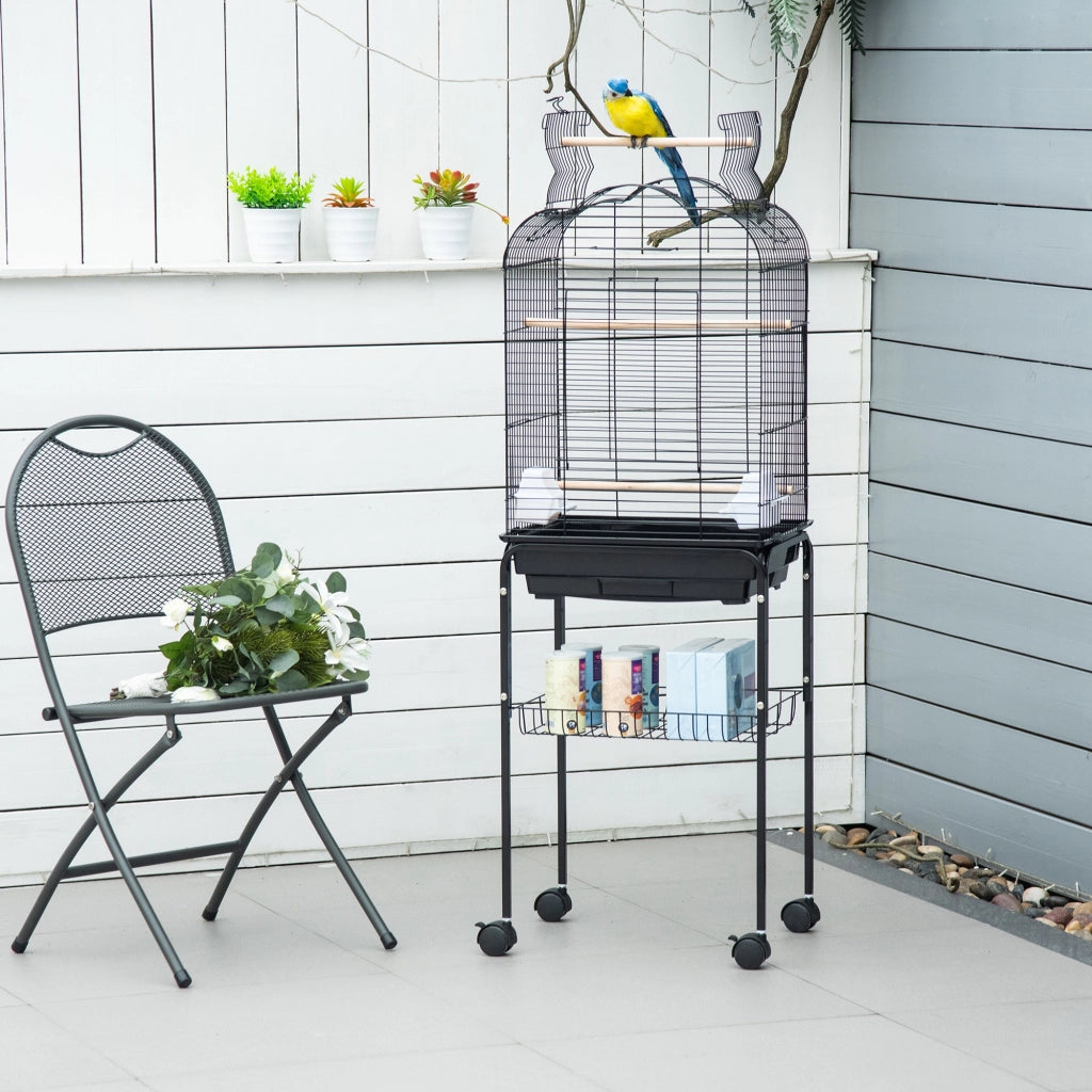 Gabbia per Uccelli con Ruote ¨C Zephmum ¨C Nero 46x36x130 cm