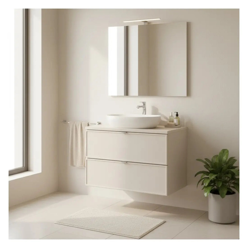 Set da bagno BRAZZA: mobile sotto lavabo con cassetti 80cm + piano per lavabo
