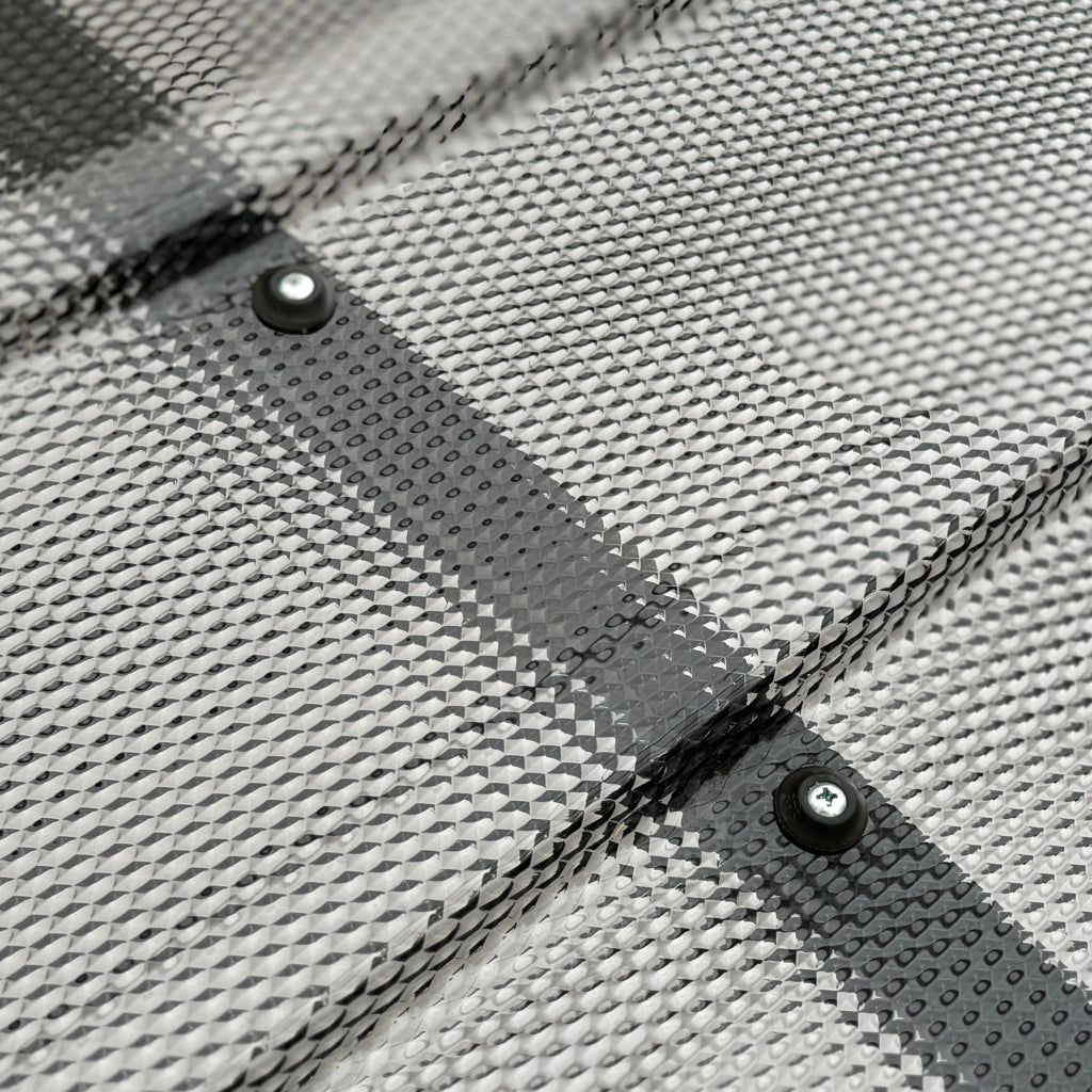 Tettoia con telaio in alluminio STARKEDACH DIAMONDS Straight T-150 8017 con rivestimento monolitico in policarbonato