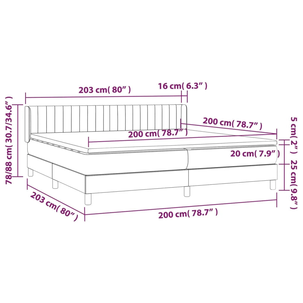 Giroletto a Molle con Materasso Tortora 200x200 cm in Tessuto