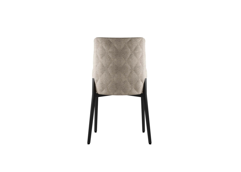 Sedia Ambra con seduta e schienale in tessuto easy-clean beige - Struttura e gambe in metallo resistente per ambienti moderni