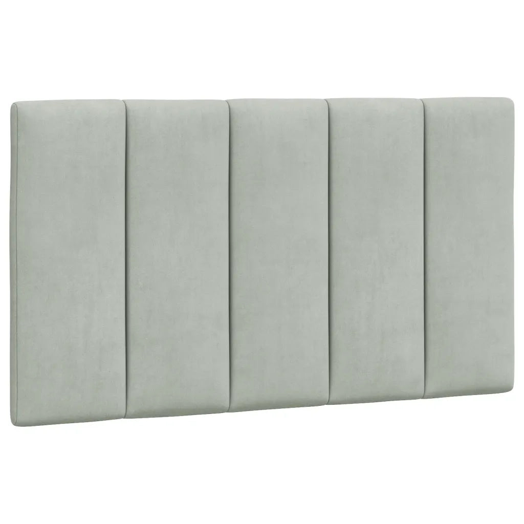 Letto singolo | Letto per adulti | Giroletto con LED senza Materasso Hanko Grigio Chiaro 90x190 cm in Velluto