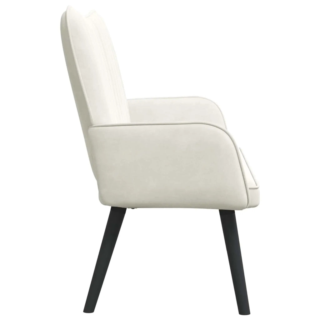 Sofa a Due Posti Crema 115 x 61 x 87 cm Velluto 42028957