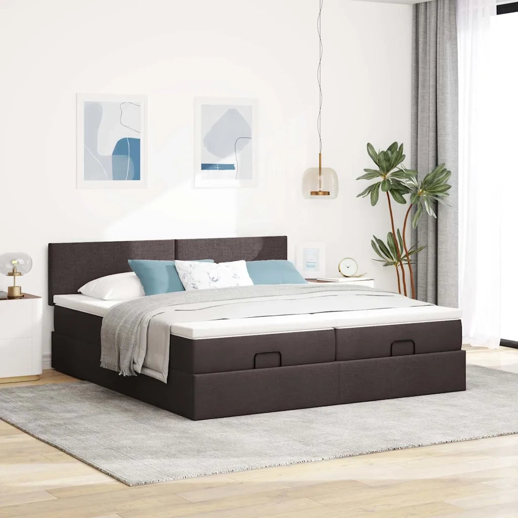 Struttura Letto Pouf con Materassi 160x200 cm in Tessuto 3312818