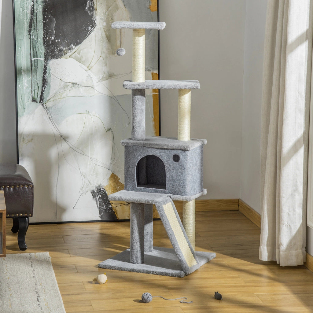Tiragraffi con Casetta e Scala ¨C Minimal ¨C Grigio 48x48x125 cm