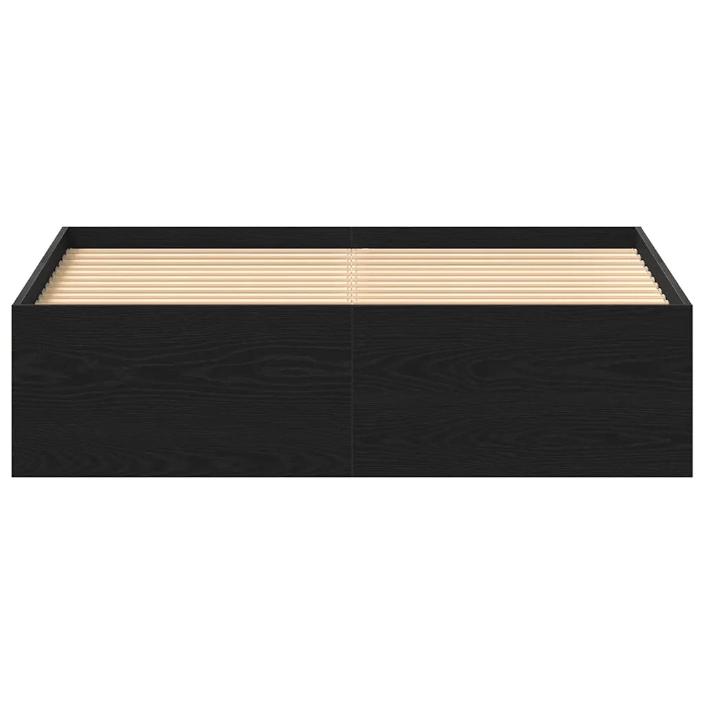 Giroletto senza Materasso-Struttura Letto Rovere Nero 135x190 cm Truciolato 461152