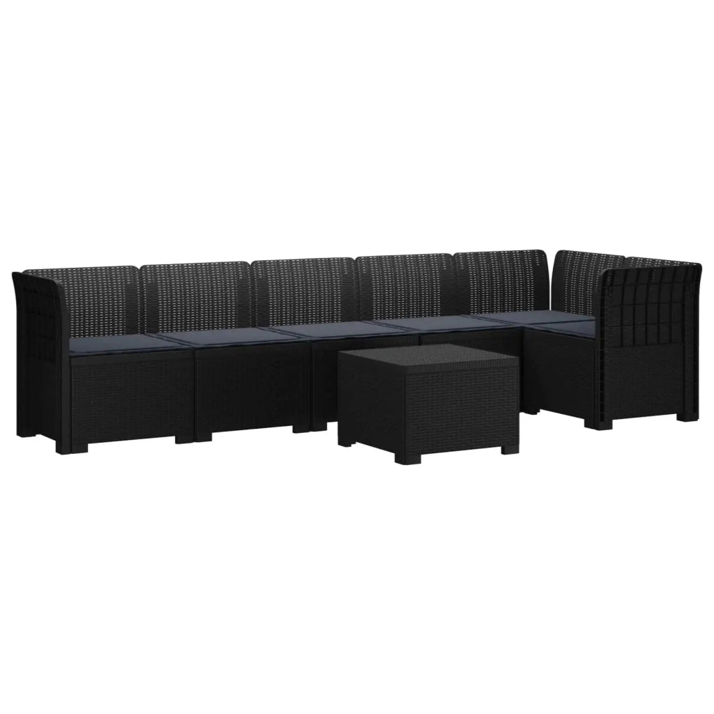 Divano da Giardino 6 Posti con Cuscini Aspetto Rattan PP 3444109