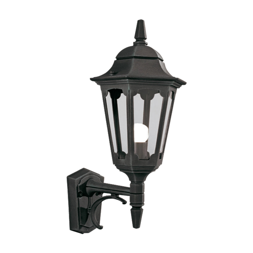 Applique esterna nera IP44 E27 60W Parish Elstead vetro