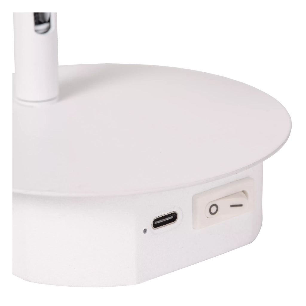 Lucide Jolijn applique lettura bianca LED 2W USB ricaricabile