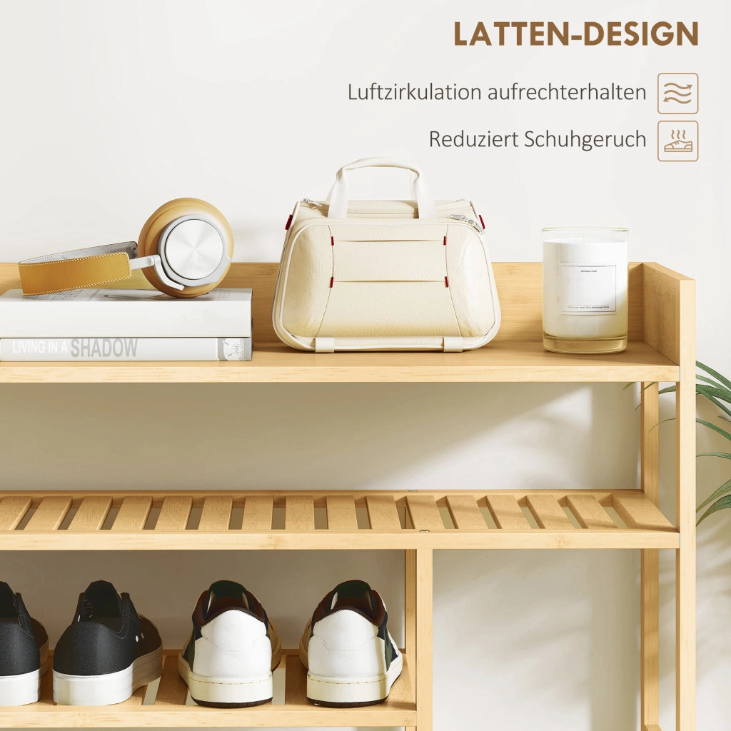 Scarpiera in bambu con cassetti e ripiani ¨C Minimal ¨C Bianco 6 livelli