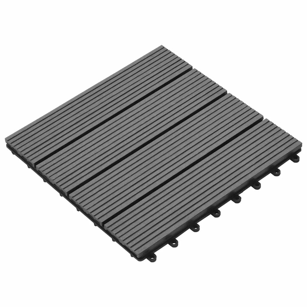 Piastrella per Decking 11 pz Grigio 30 x 30 cm WPC CFW6651965