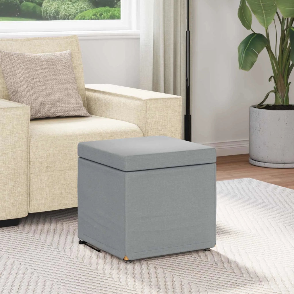 Pouf Grigio chiaro Tessuto e Legno Ingegnerizzato 876743