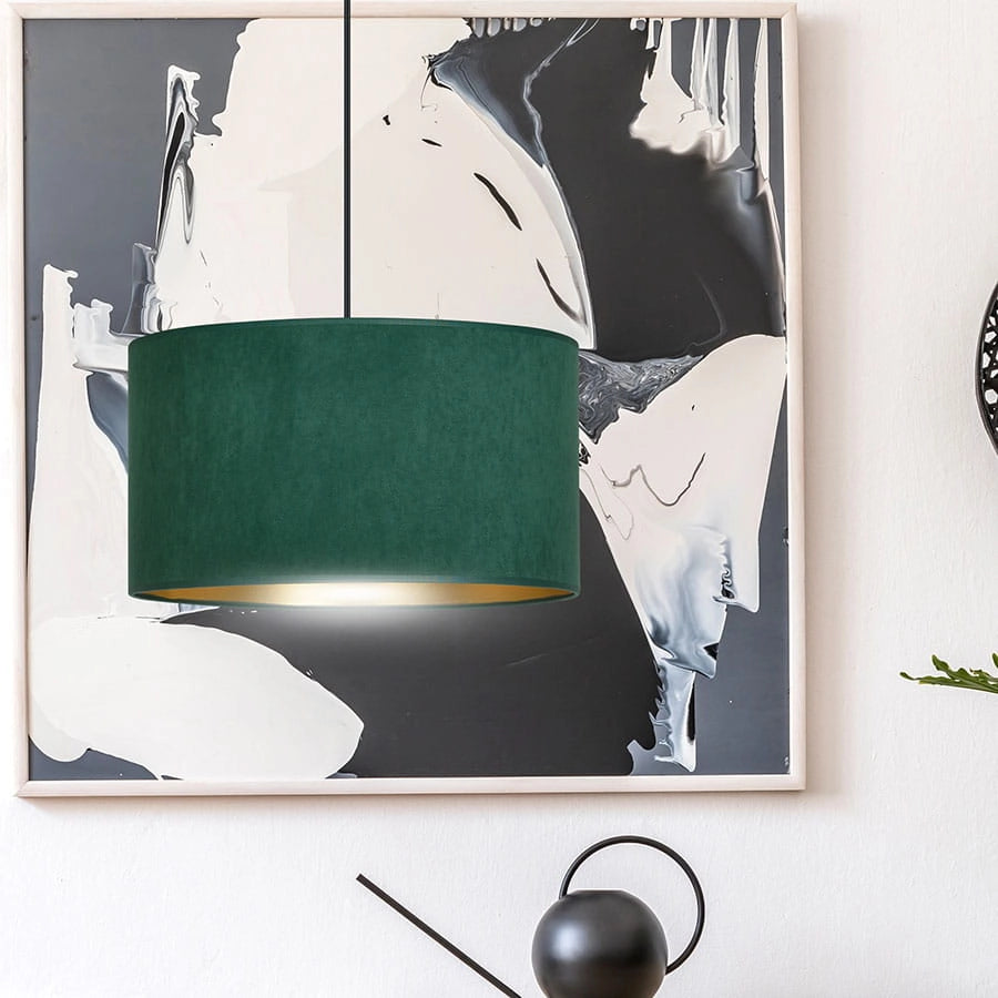 Lampada a sospensione Emibig Hilde verde tessuto Ø35 E27