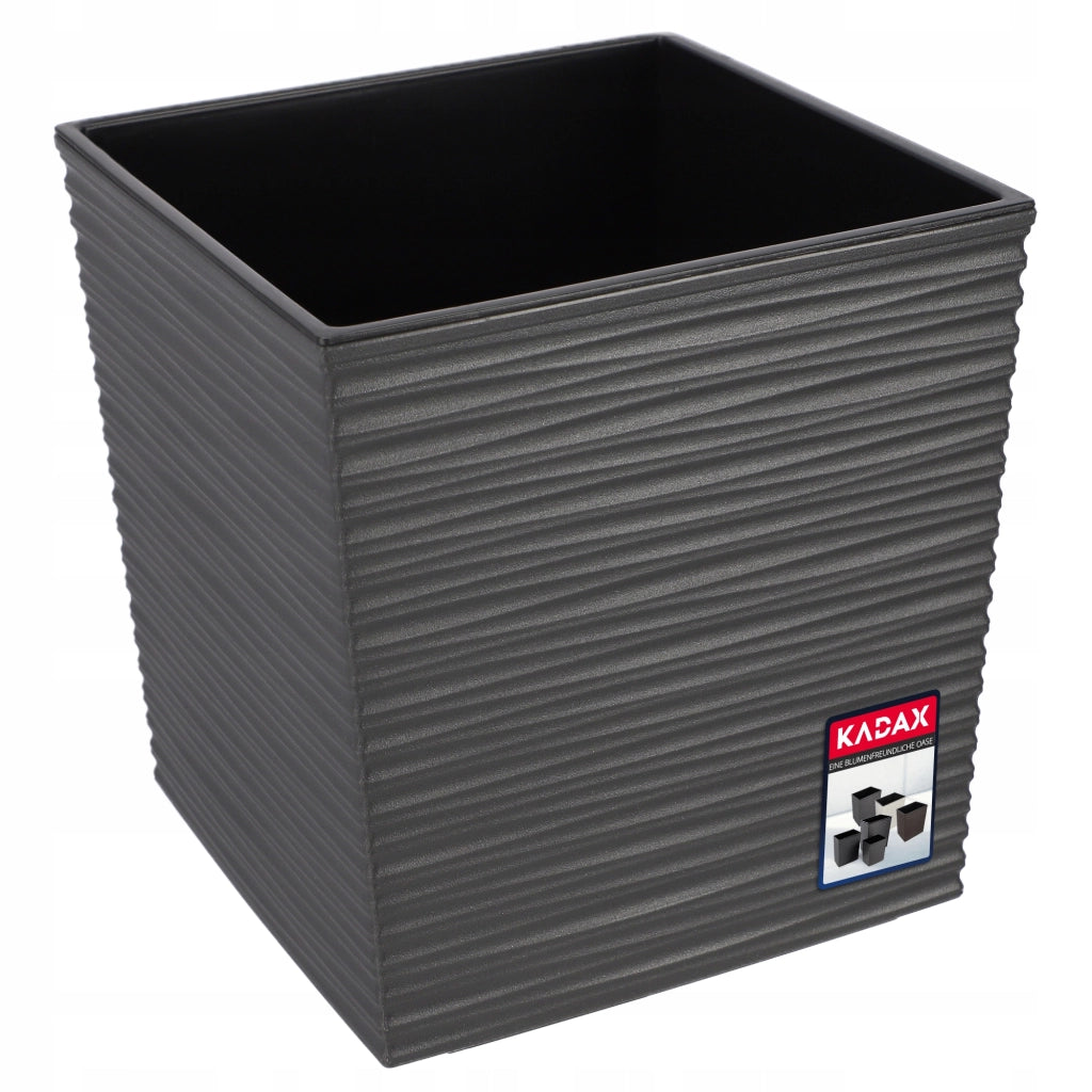 Vaso da fiori KADAX, vaso da fiori, 25 cm, coperchio in plastica grigia, con inserto