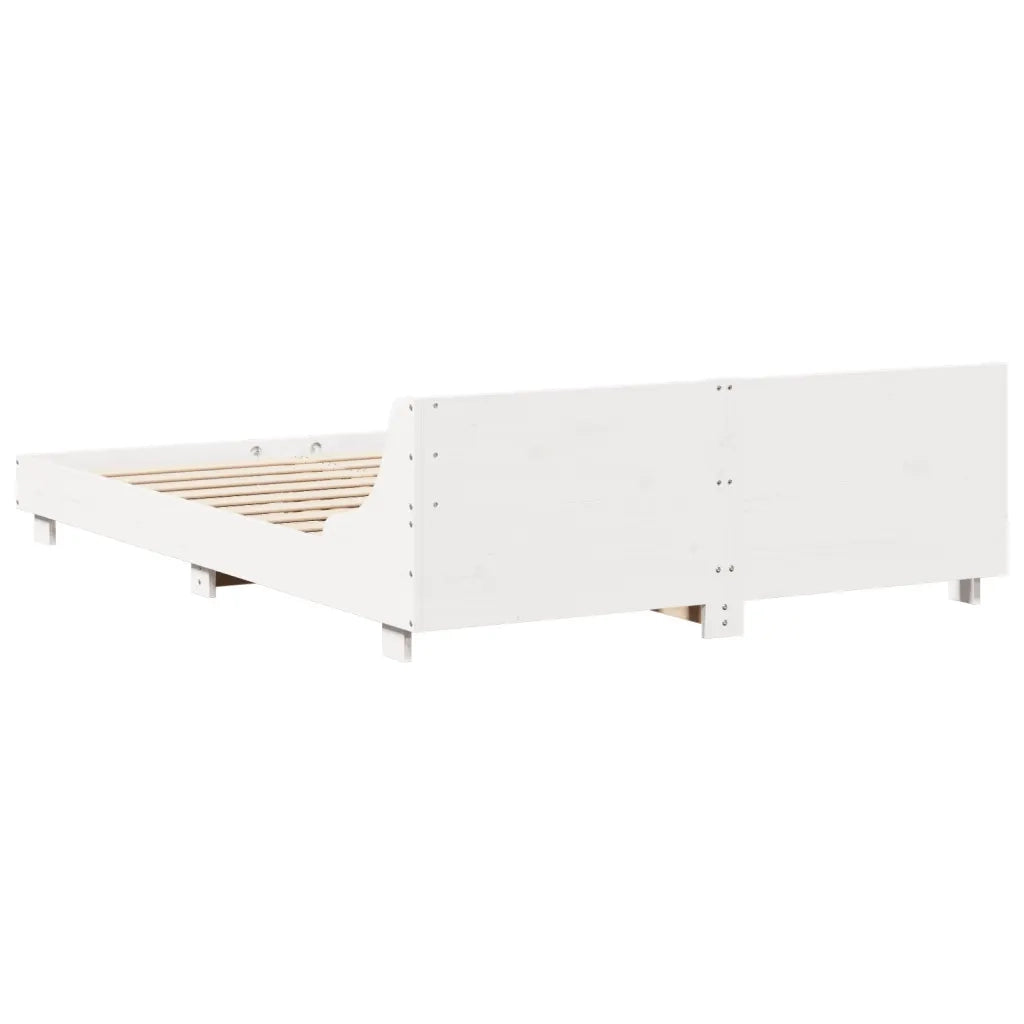 Letto senza Materasso-Struttura Letto Bianco 120x200 cm Legno Massello di Pino 221218