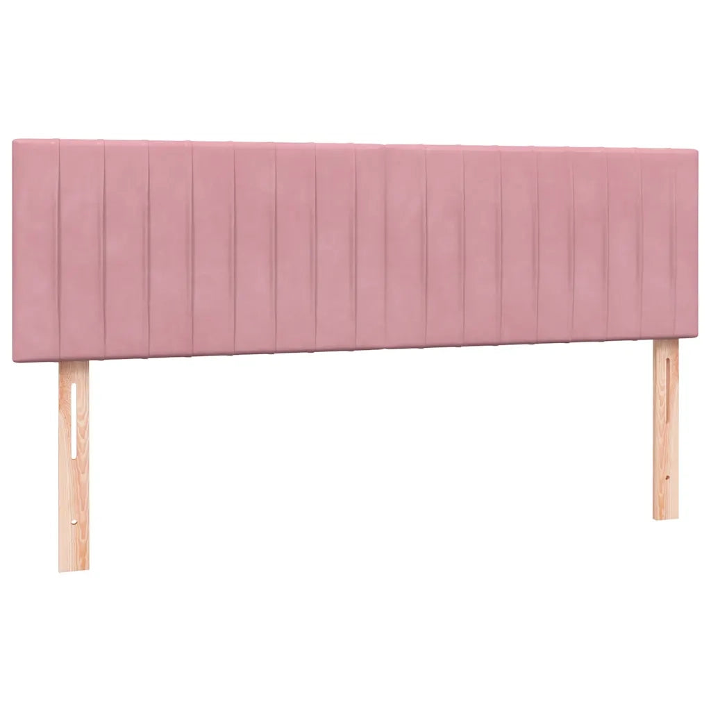 Giroletto a Molle con Materasso Rosa 160x210 cm in Velluto 3318290