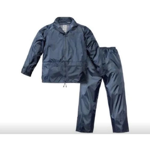 COMPLETO GIACCA E PANTALONE IMPERMEABILE 200 GR Tg. M - colore blu