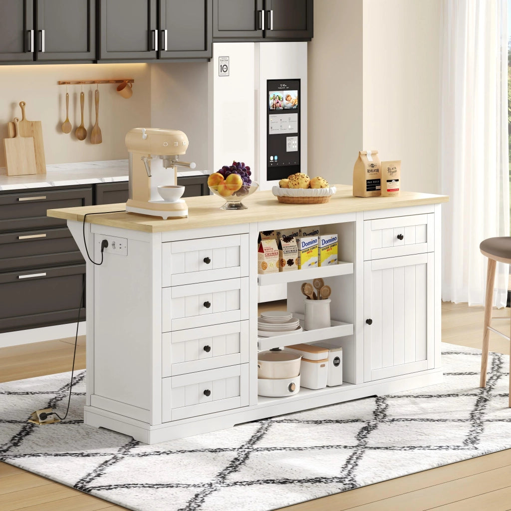 Credenza Cucina con Cassetti e Ripiani ¨C MINIMAL ¨C Bianco 150x65x75