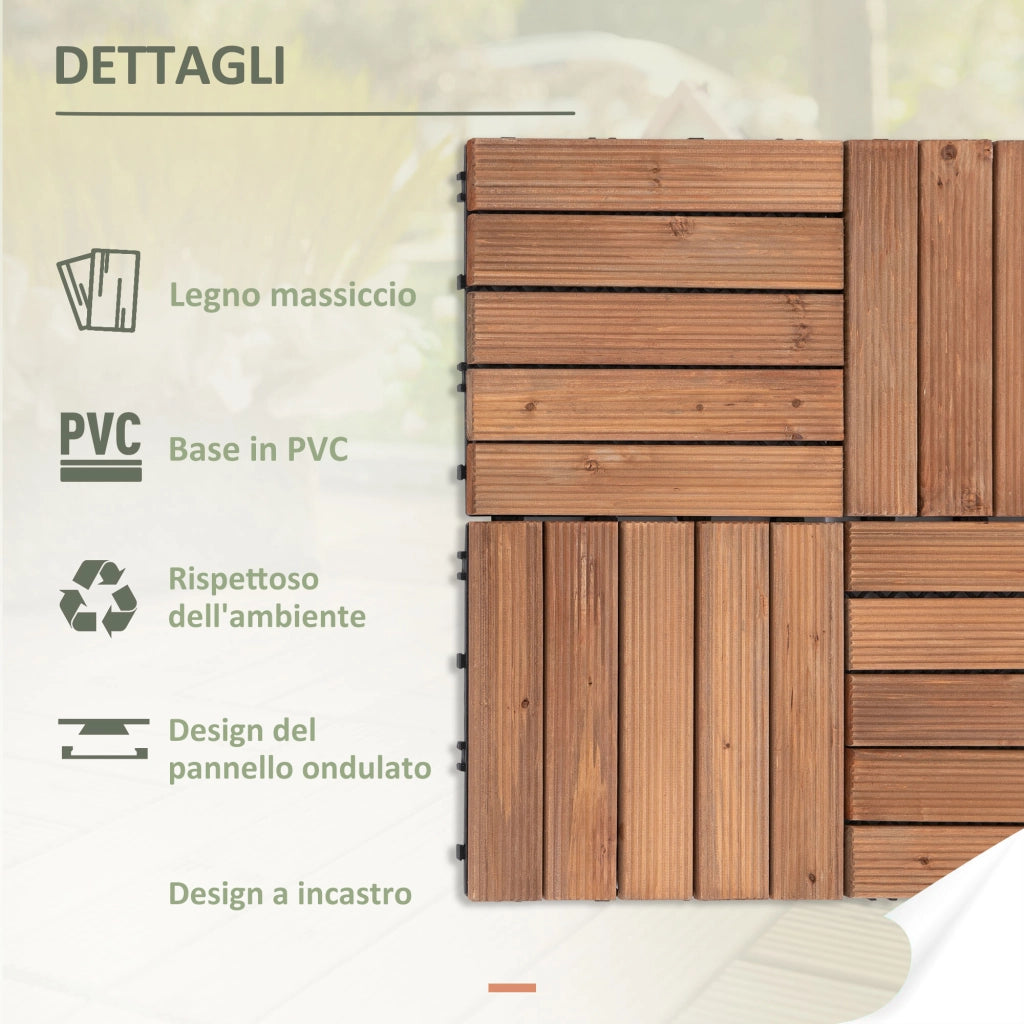 Pavimento per Esterni in Legno ¨C Minimal ¨C Set 27 Pezzi, 30x30x2.5cm