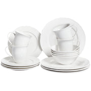 Set di 16 stoviglie porcellana bianca fatti a mano con finitura lucida Servizio per 4 persone Design classico Cucina Sala da pranzo