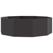 Fioriera rotonda moderna per esterni 120 x 120 x 35 cm facile da montare design elegante in acciaio nero 02_0052964