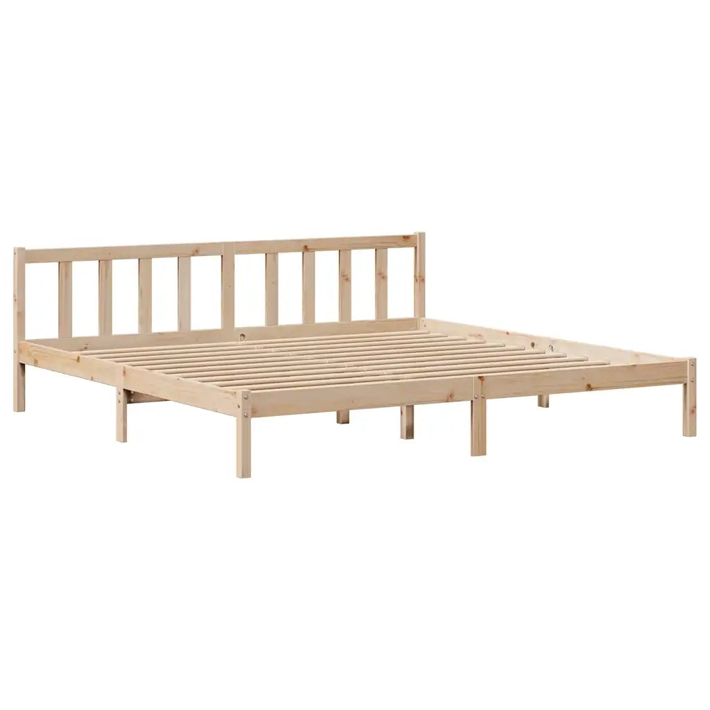 Letto senza Materasso-Struttura Letto 200x200 cm in Legno Massello di Pino 759752