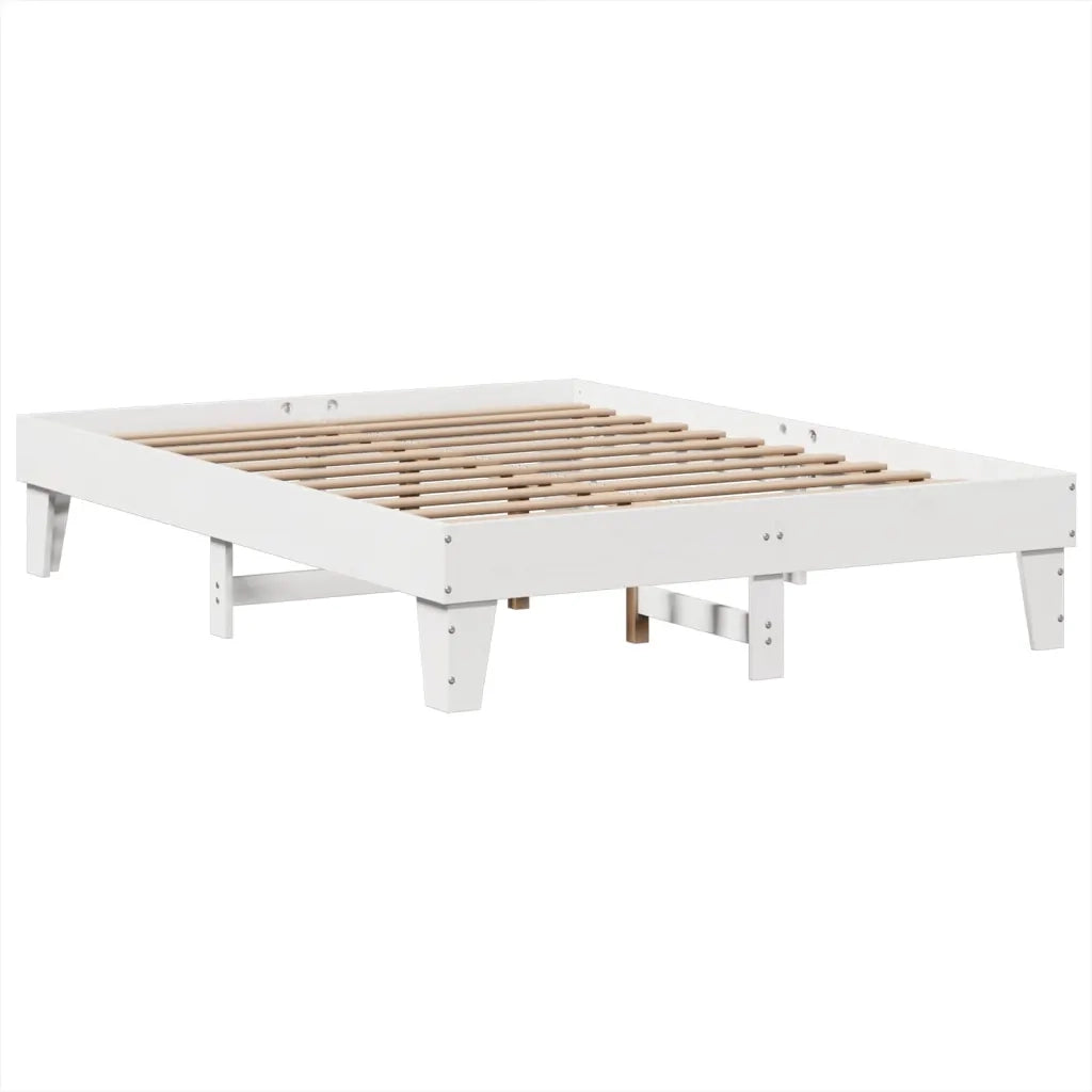 Letto senza Materasso-Struttura Letto Bianco 160x200 cm Legno Massello di Pino 940995