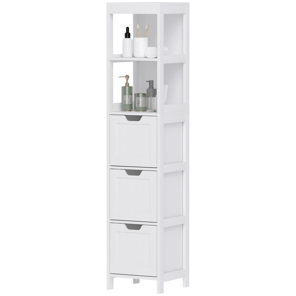 Mobile da Bagno con 2 Ripiani e 3 Cassetti ¨C Zephmum ¨C Bianco