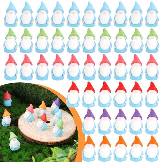 Immagini decorative per esterni 60 pezzi - Miniature figurine in gesso - Decorazione per giardino - Sculture per giardino - Colorate - 2x1.1cm - Decorazione per giardini