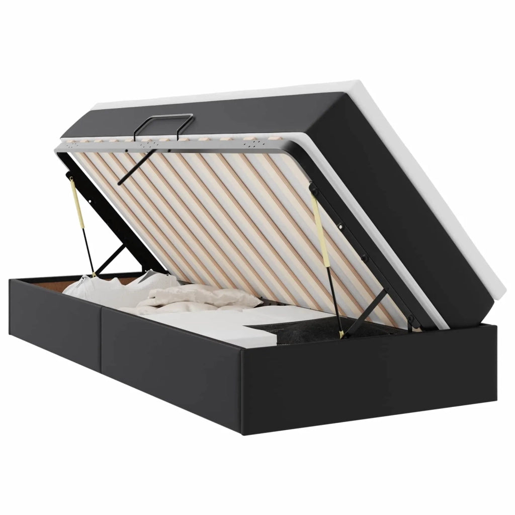Letto con contenitore e materasso Nero 90 x 200 cm 3370146