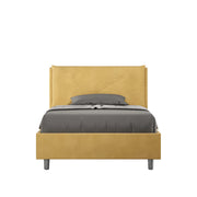 BS COM Letto una piazza e mezza contenitore imbottito 130x210 microfibra ocra Large