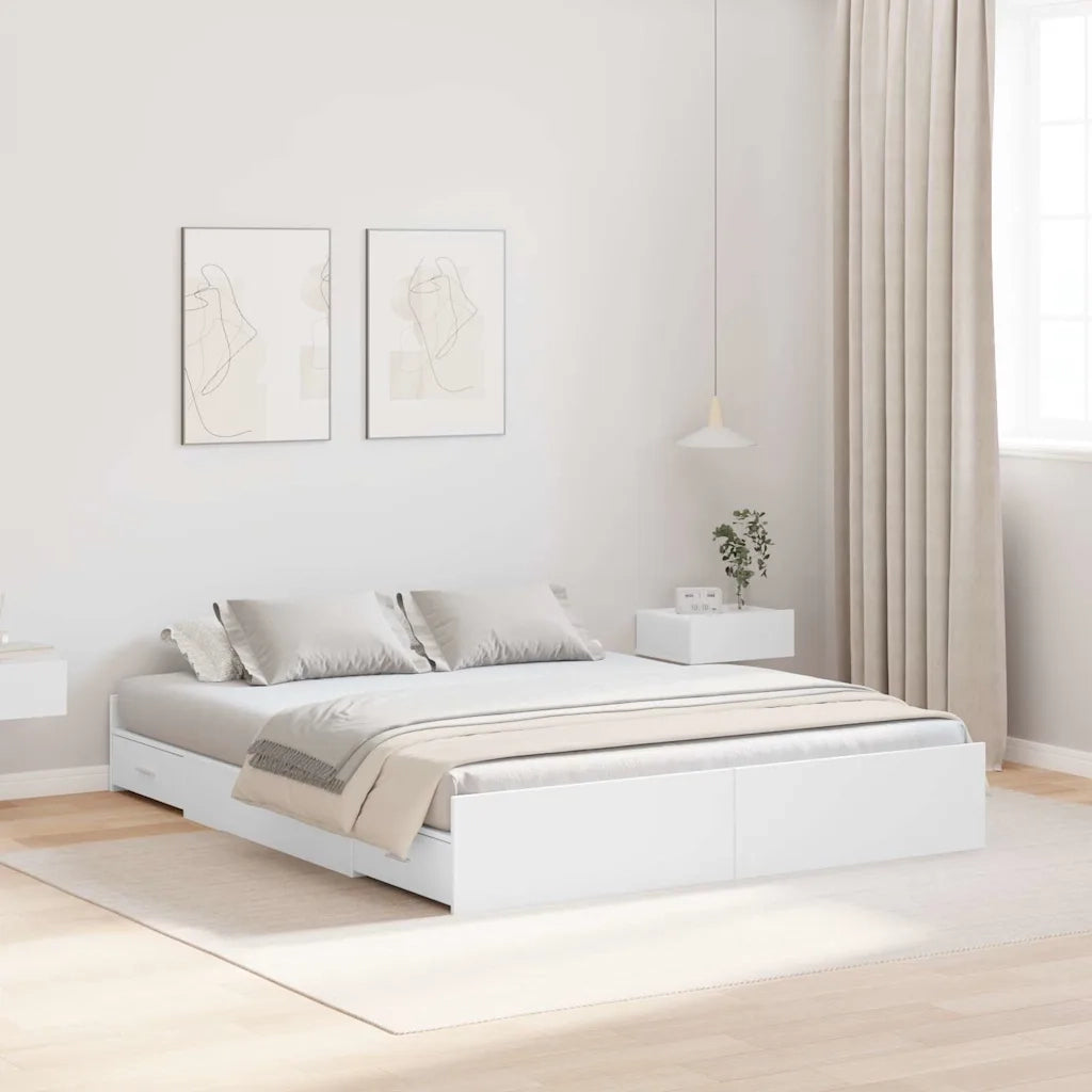 Struttura letto con contenitore Bianco 140 x 200 cm 3335293
