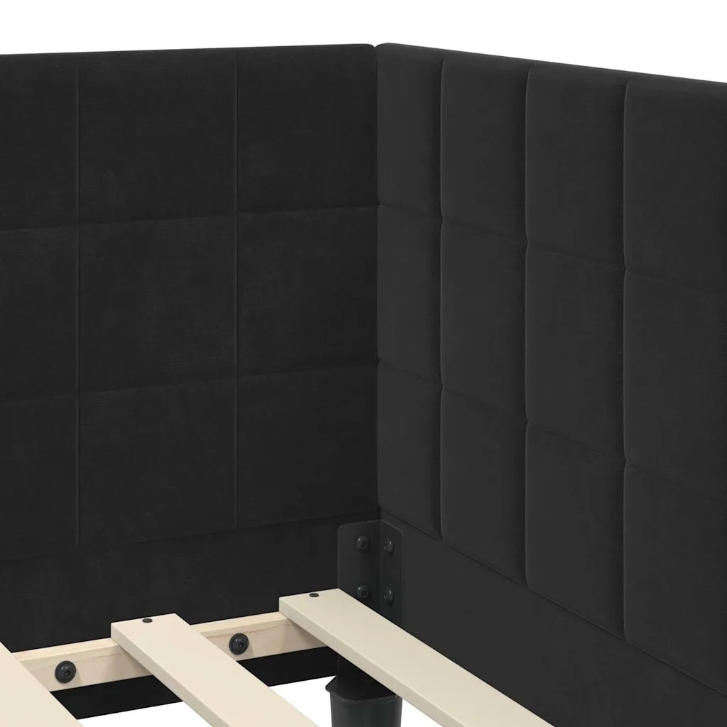 Struttura Letto Angolare con Materasso 2 pcs Nero Velluto 3393993