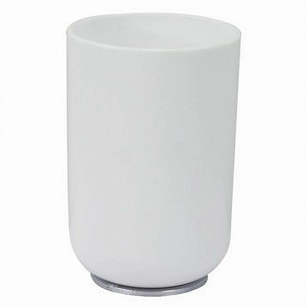 Trade Shop - Bicchiere Portaspazzolini Dentifricio Bianco Silver Accessori Arredo Bagno 79864 -