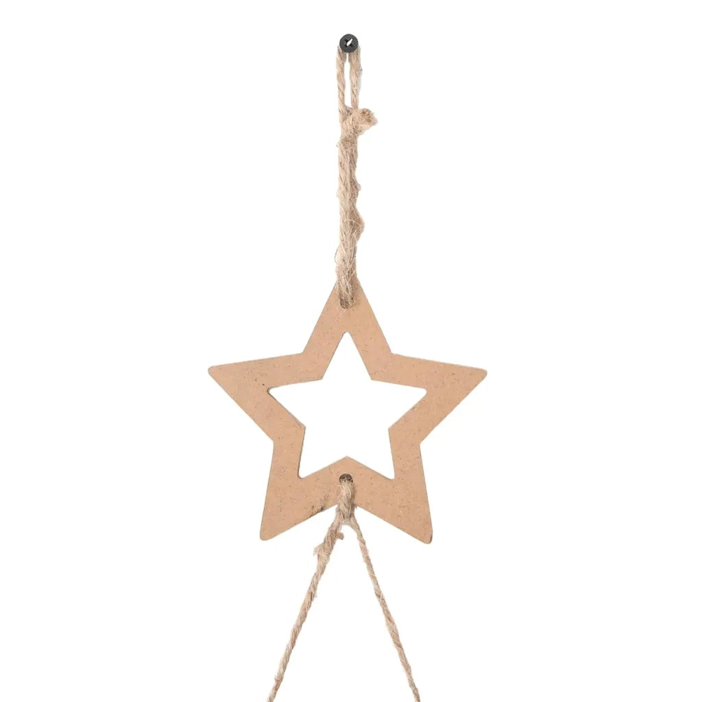 Alberi di Natale sospesi con stelle in alto 2 pz-Decorazioni natalizie 42x90 cm Ramo naturale