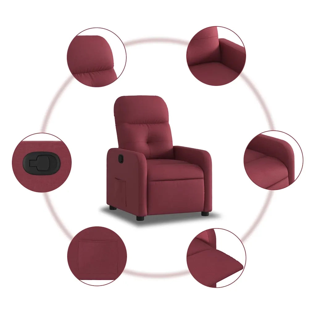 Poltrona Reclinabile in Tessuto Rosso Vino 374200