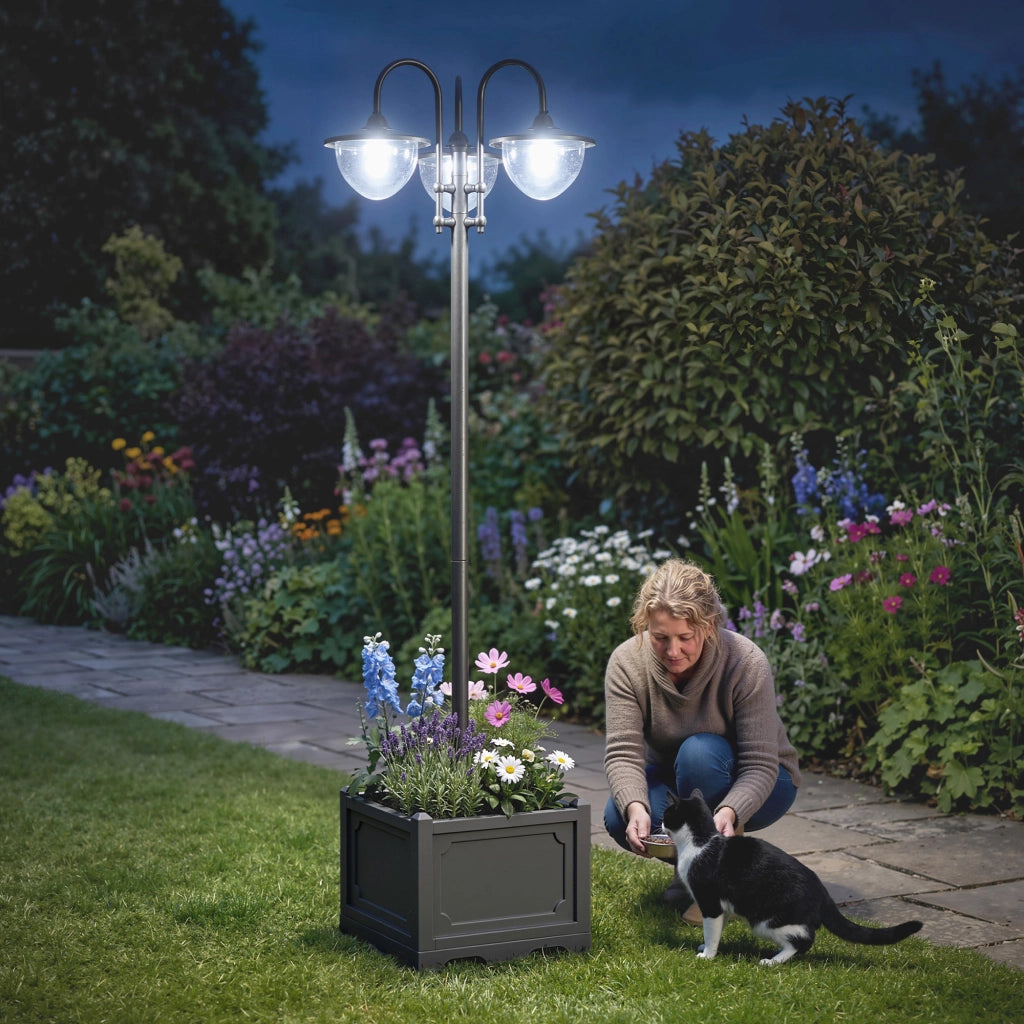 Lampada Solare da Giardino ¨C Minimal ¨C Nero 60x55x189 cm