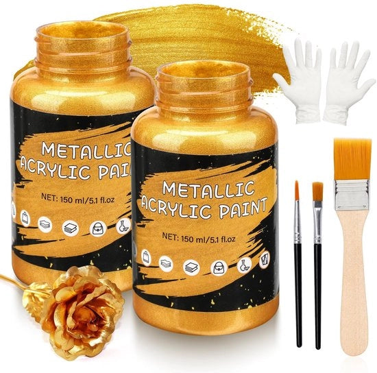 Acquaragia Metallizzante Giallo 300ml - Vernice Idrografa per Progetti Creativi