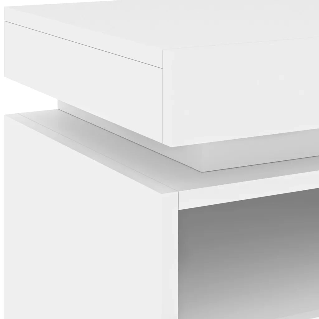 Comodino | Armadio da Notte | Mobiletto da notte con Luci LED Bianco 40x39x48,5 cm