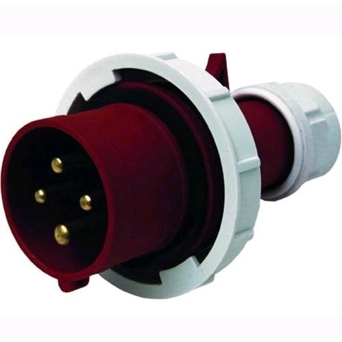 SPINA IEC 16A 3 POLI CON TERRA 380V IP67 ROSSA