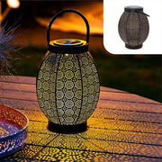 Lanterna a Led per Giardino - Lampada da Tavolo o Lampada da Sospensione per Esterno - Nero e Metallo Oro - IP65 Impermeabile lampione per esterni