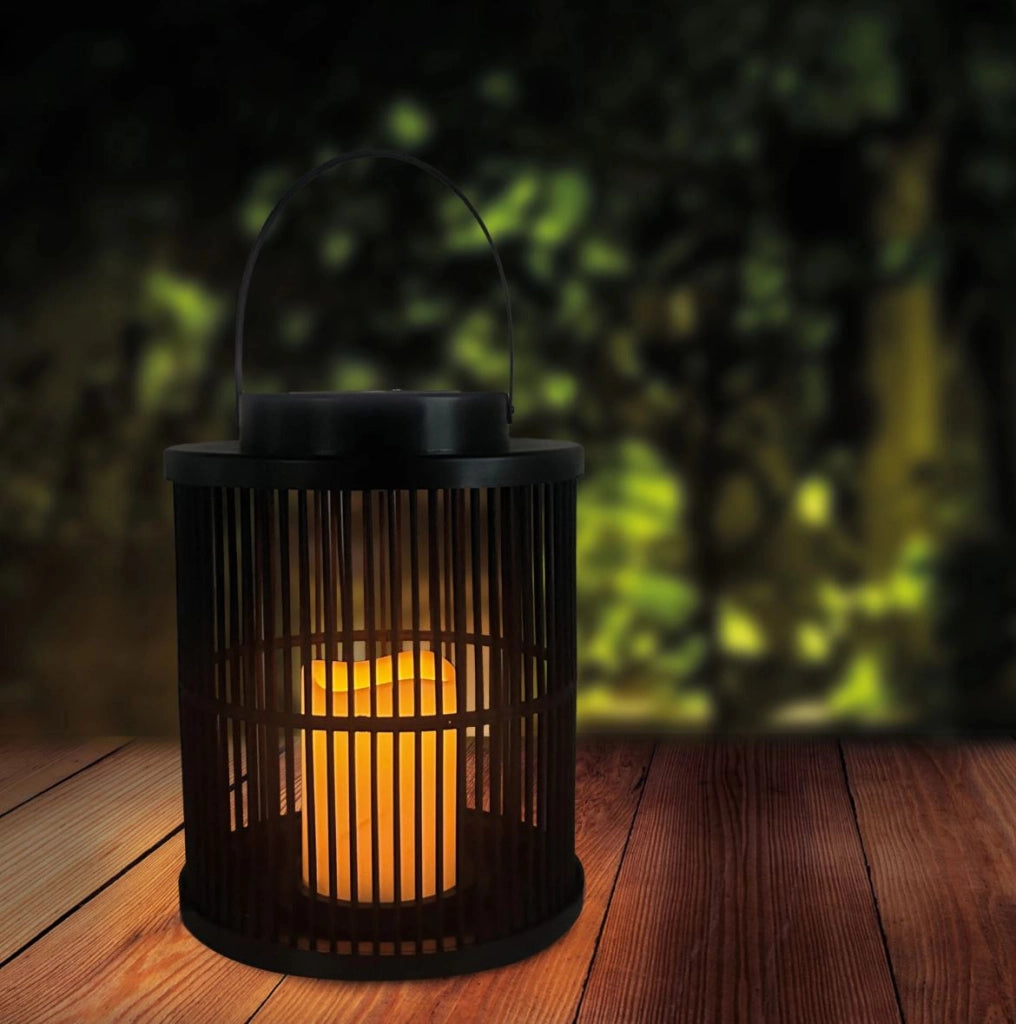 Lanterna solare LED 25cm nera luce calda IP44 Polux