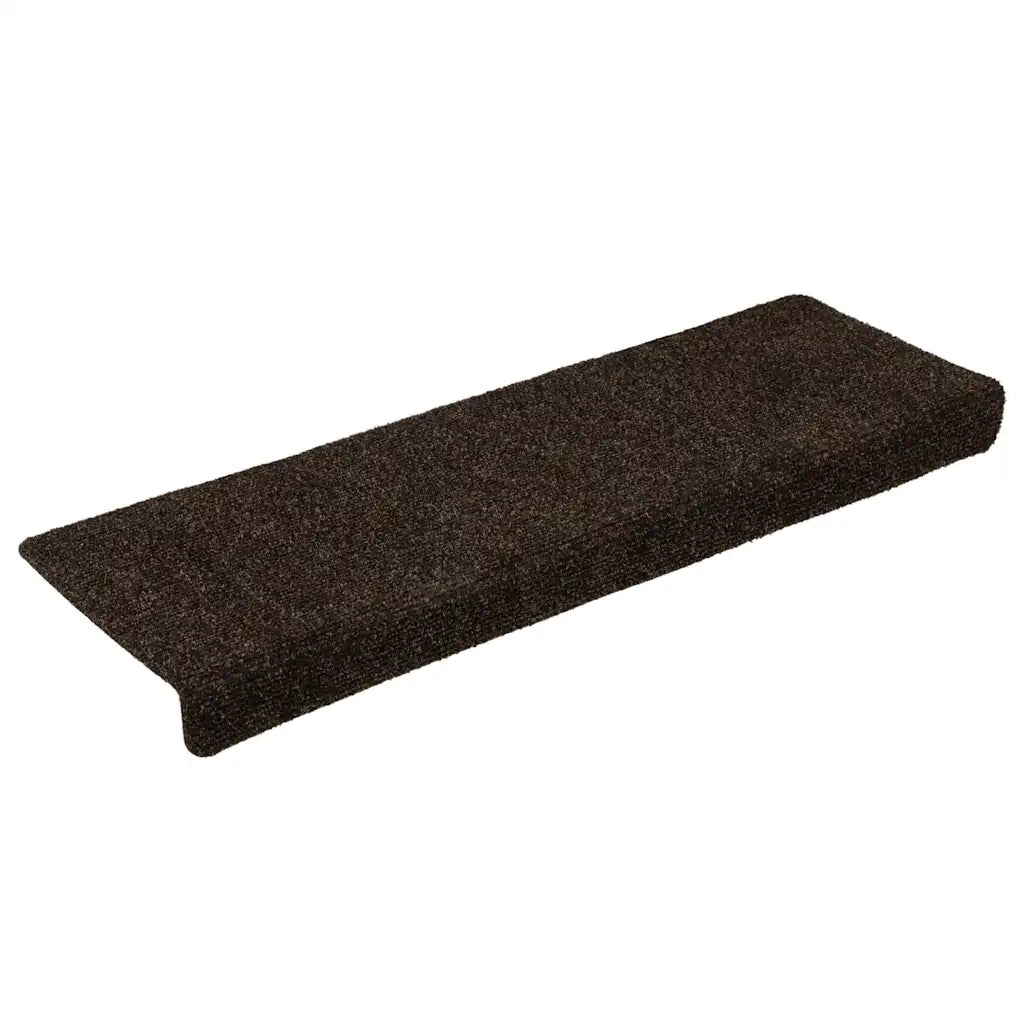 Tappetini per scale autoadesivi 15 pz | Gradini per Scale 65x21x4 cm marrone scuro bordo rettangolare