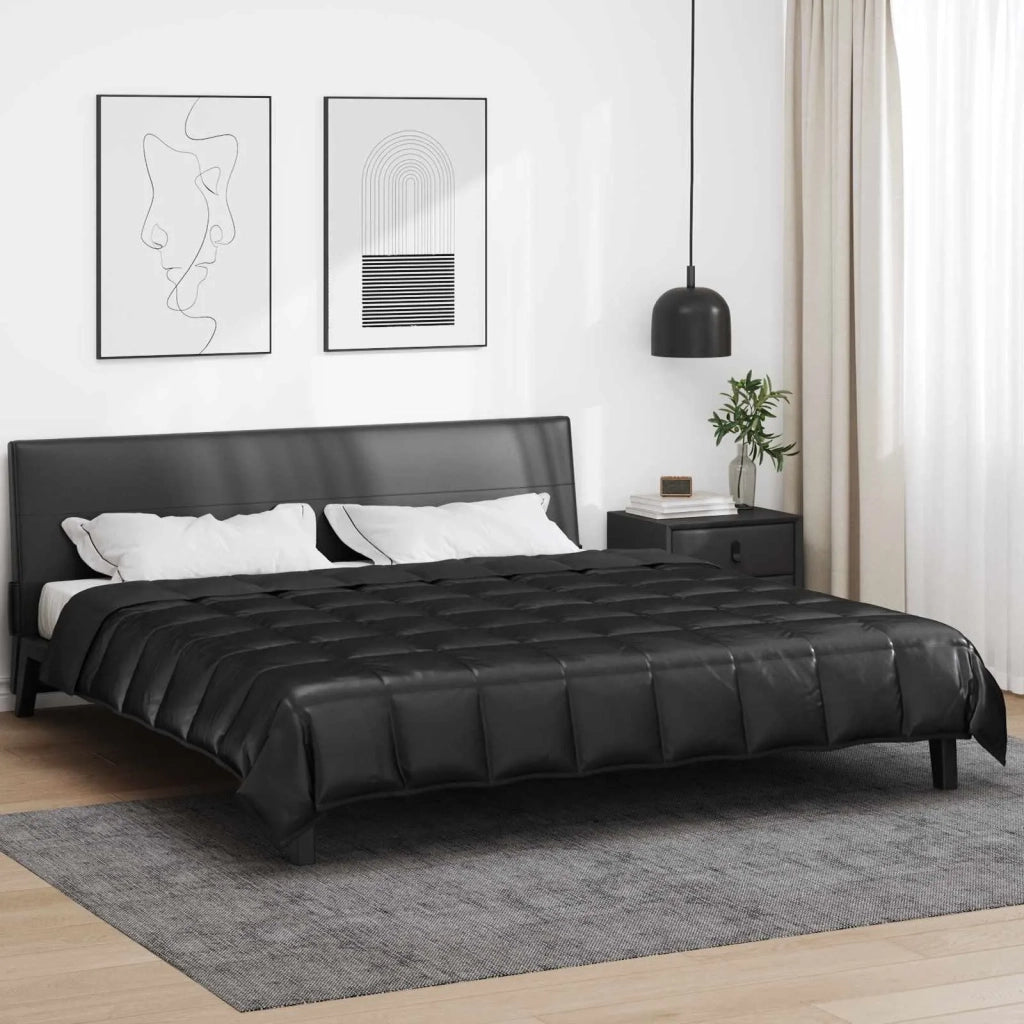 Piumone | Duvet Completo Annuale Nero 220 x 240 cm Satin e Micropile