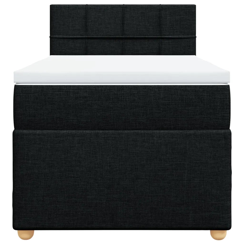 Letto a Molle con Materasso Nero Singolo in Tessuto 3286859