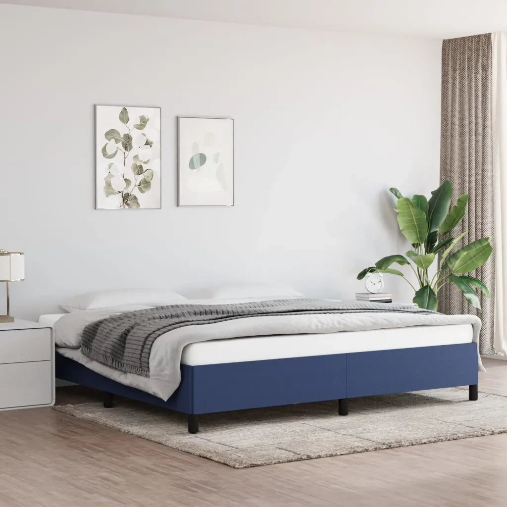 Giroletto senza Materasso Blu 200x200 cm in Tessuto 347096