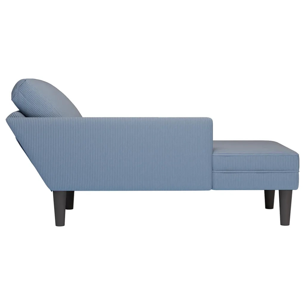 Sdraio con Cuscino Destro in Velluto a Coste Blu 4009818