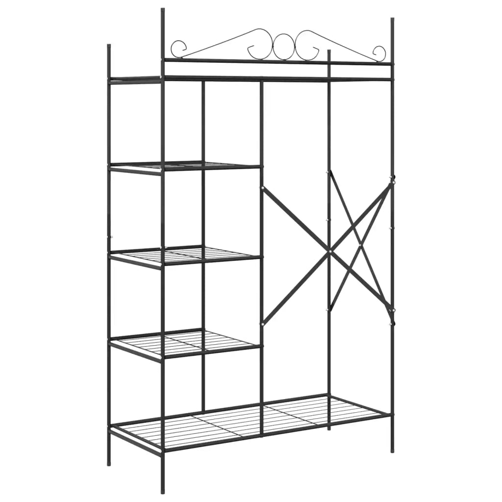 Armadio Aperto con lo scaffale Nero 104,5 x 45 x 172 cm Acciaio 42021358