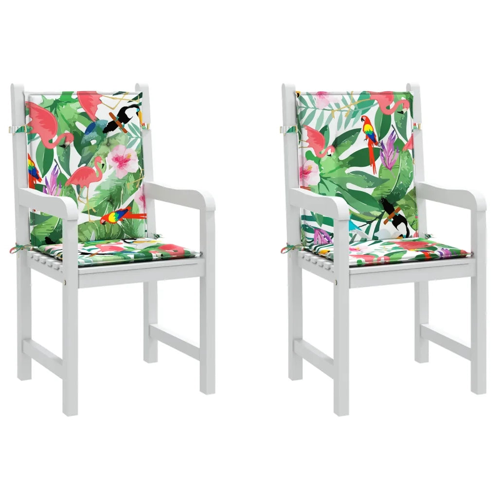 Cuscini per Sedia Schienale Basso 2 pz Multicolore in Tessuto 361325